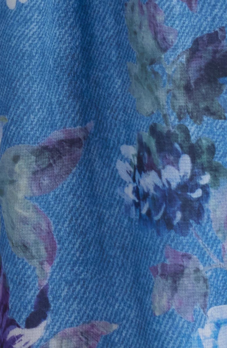 KOBI HALPERIN Elisa Tie Waist Long Sleeve Denim Dress, Alternate, color, Blue Multi