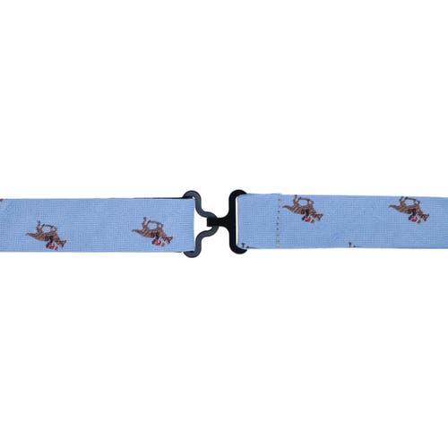Trafalgar Down The Stretch Racehorse Linen Blend Bow Tie In Light Blue