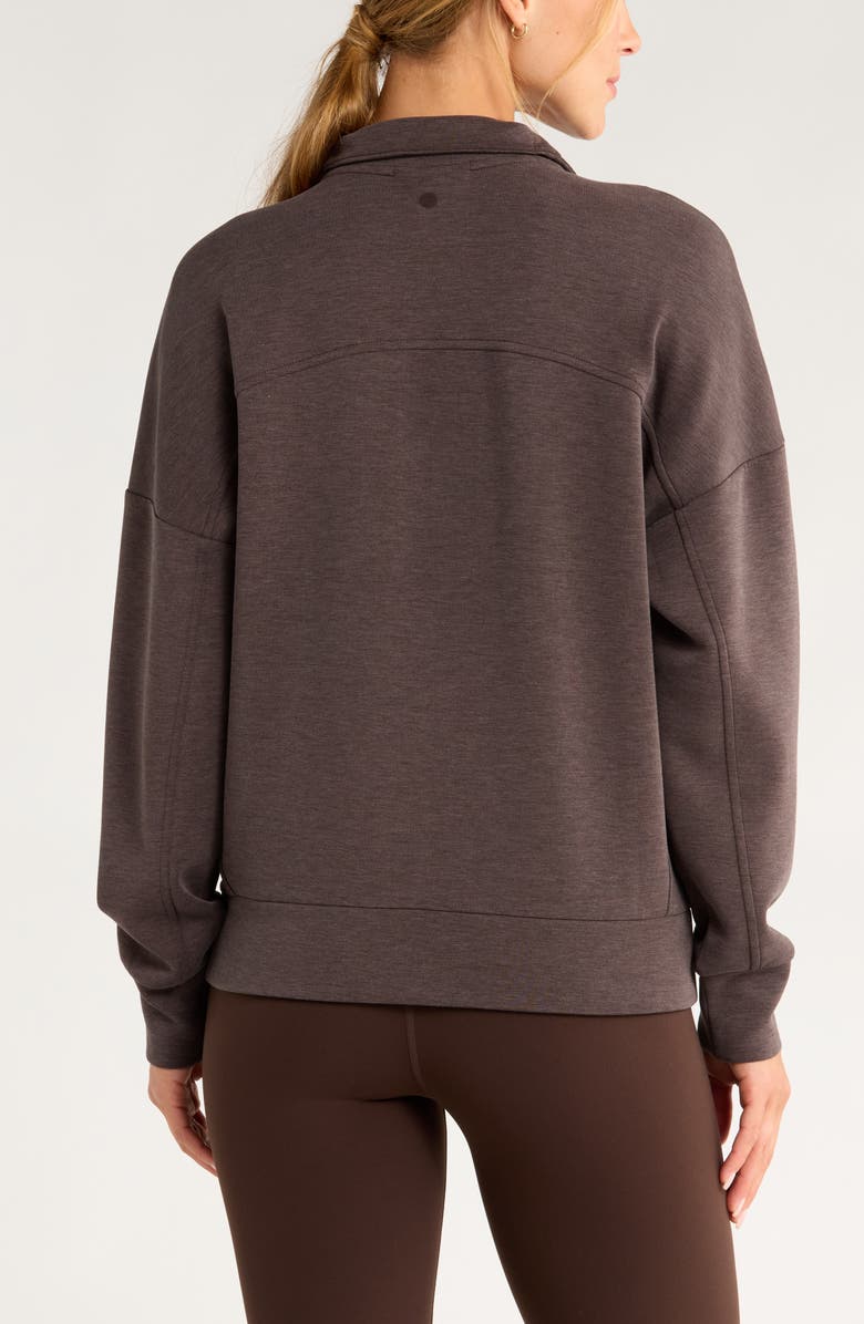 Zella Ultrasoft Half Zip Pullover, Alternate, color, Brown Mole Heather