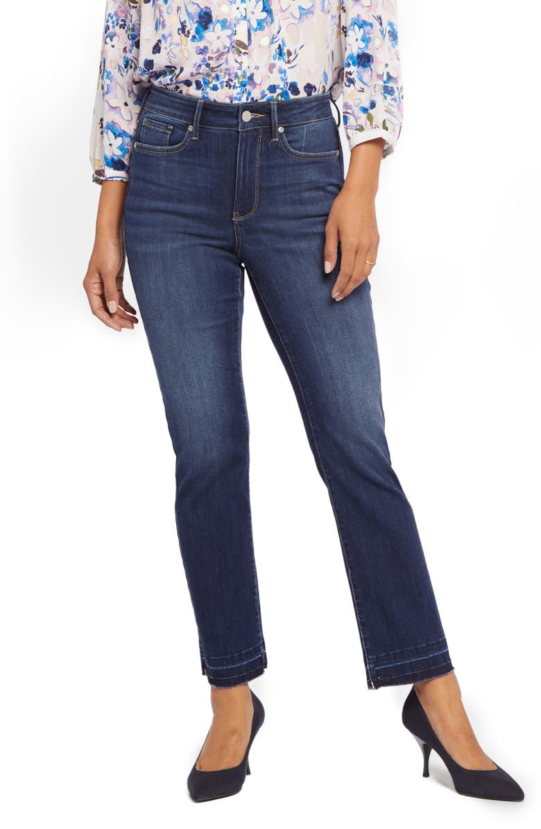 NYDJ Marilyn High Waist Release Hem Ankle Straight Leg Jeans, Main, color, Wonderland