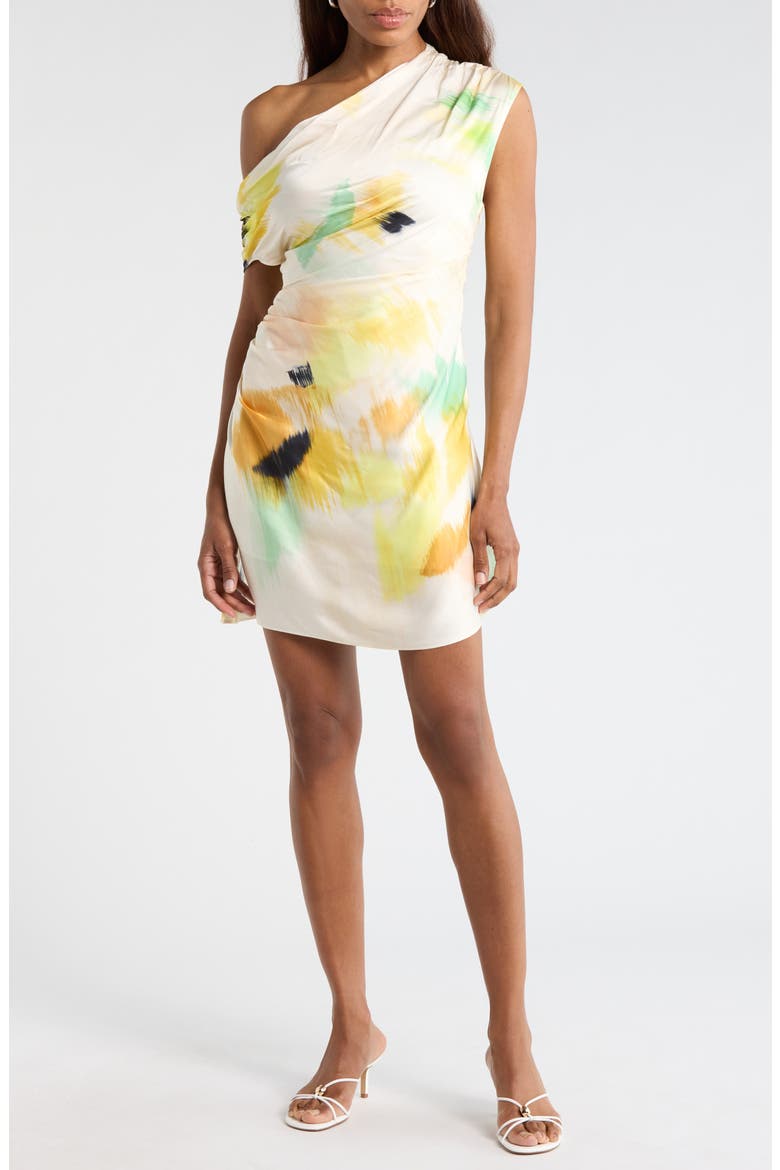 Poppy Short Sleeve Ruched Minidress, Main, color, FLORAL MULTI