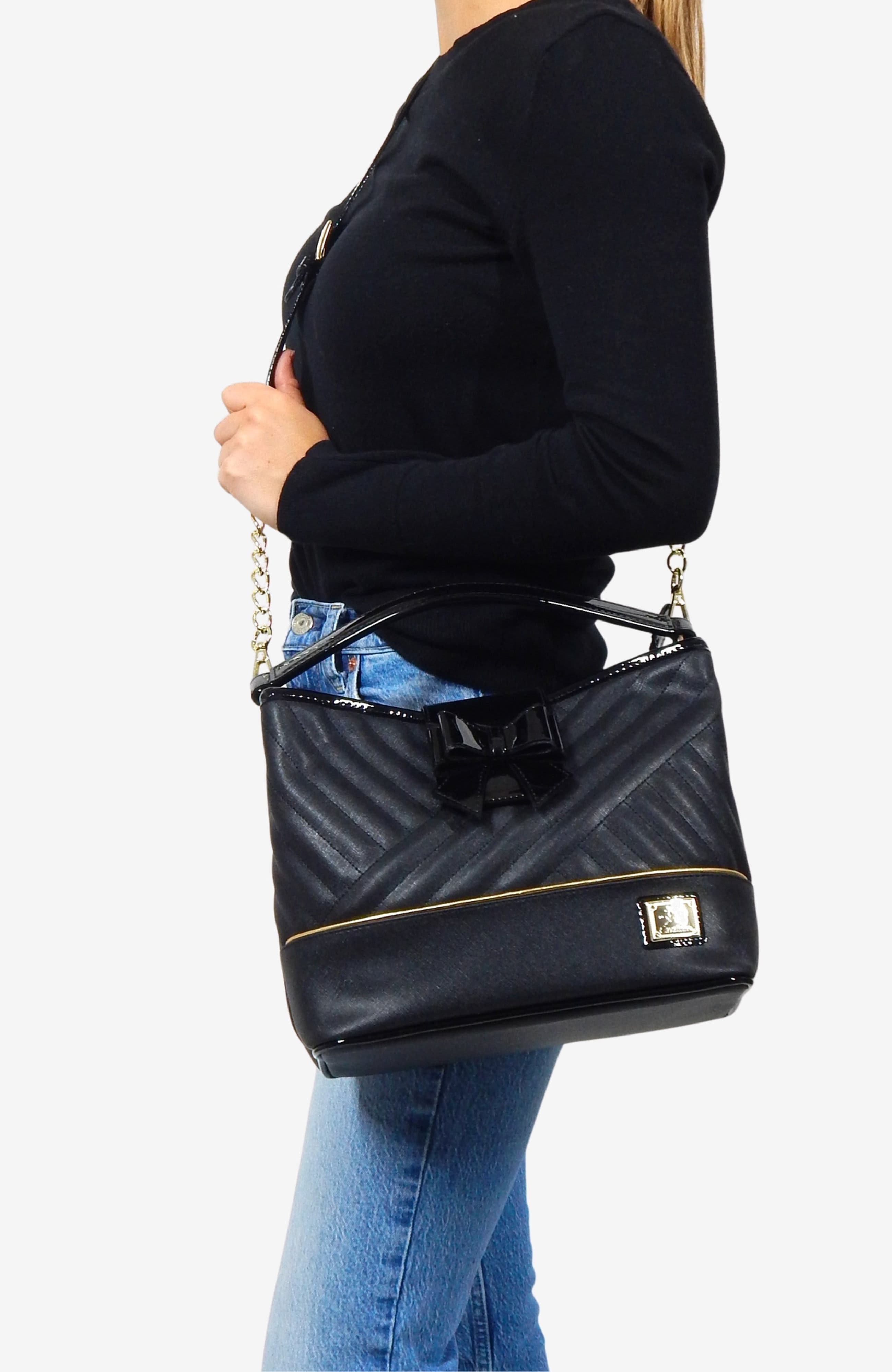 Ciao Bella 272 Handbag, Alternate, color, Black