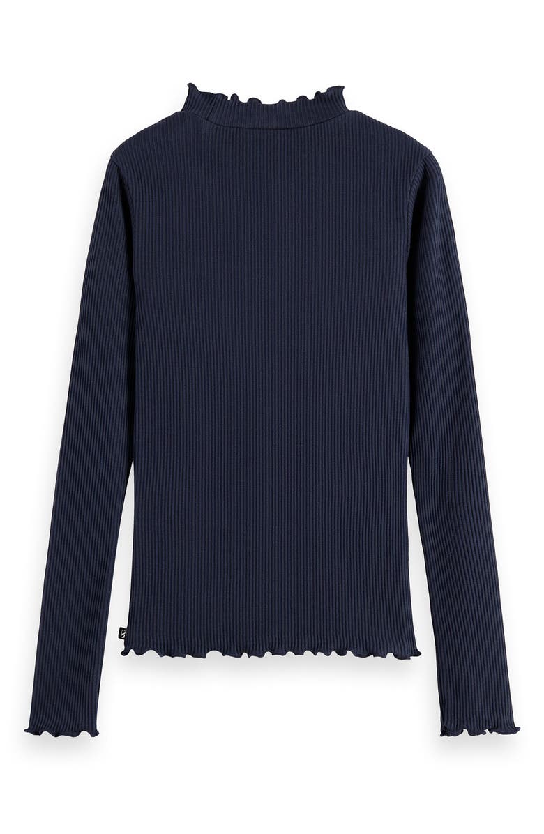 Scotch & Soda Kids' Cotton Rib Mock Neck Top, Alternate, color, Sky Captain