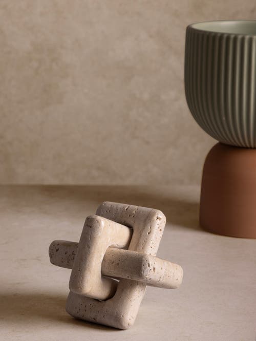 Gauri Kohli Otago Small Travertine Knot In Sand
