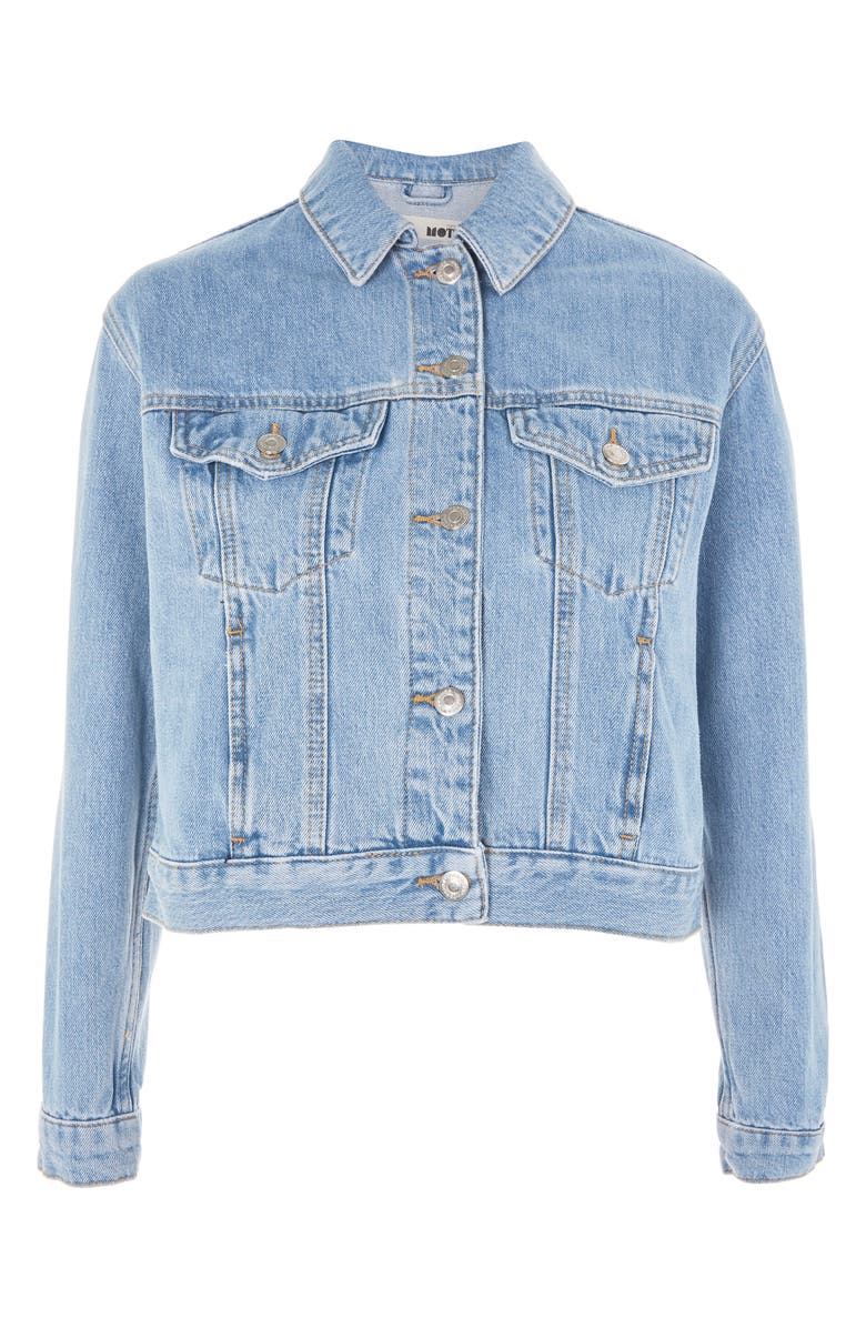 Topshop Matilda Western Jacket, Alternate, color, Mid Denim