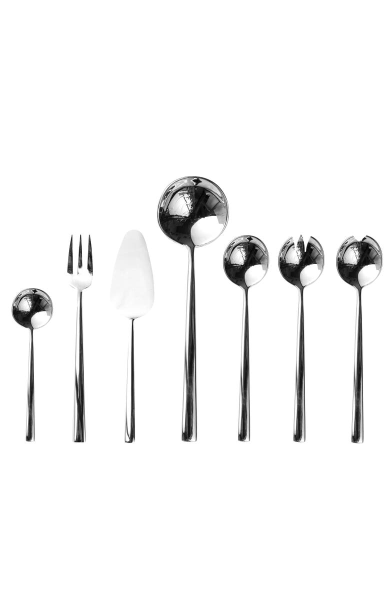 Mepra Movida Serving Set - 7 Pieces, Main, color, Silver