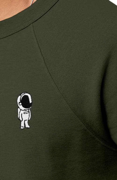 Dalix Astronaut Fleece Sweatshirt In Military Green