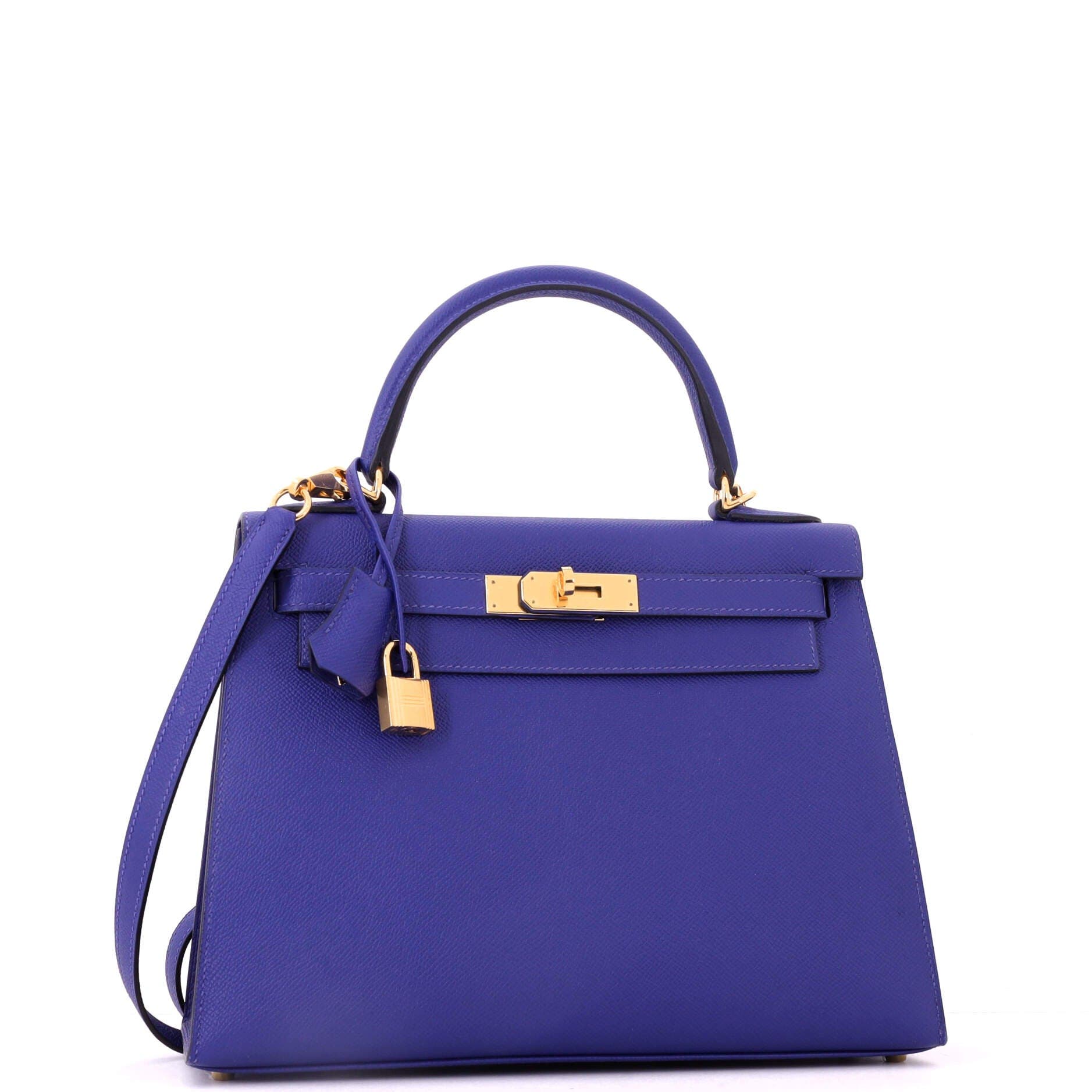 Kelly Handbag Blue Epsom with Gold Hardware 28, Alternate, color, Blue