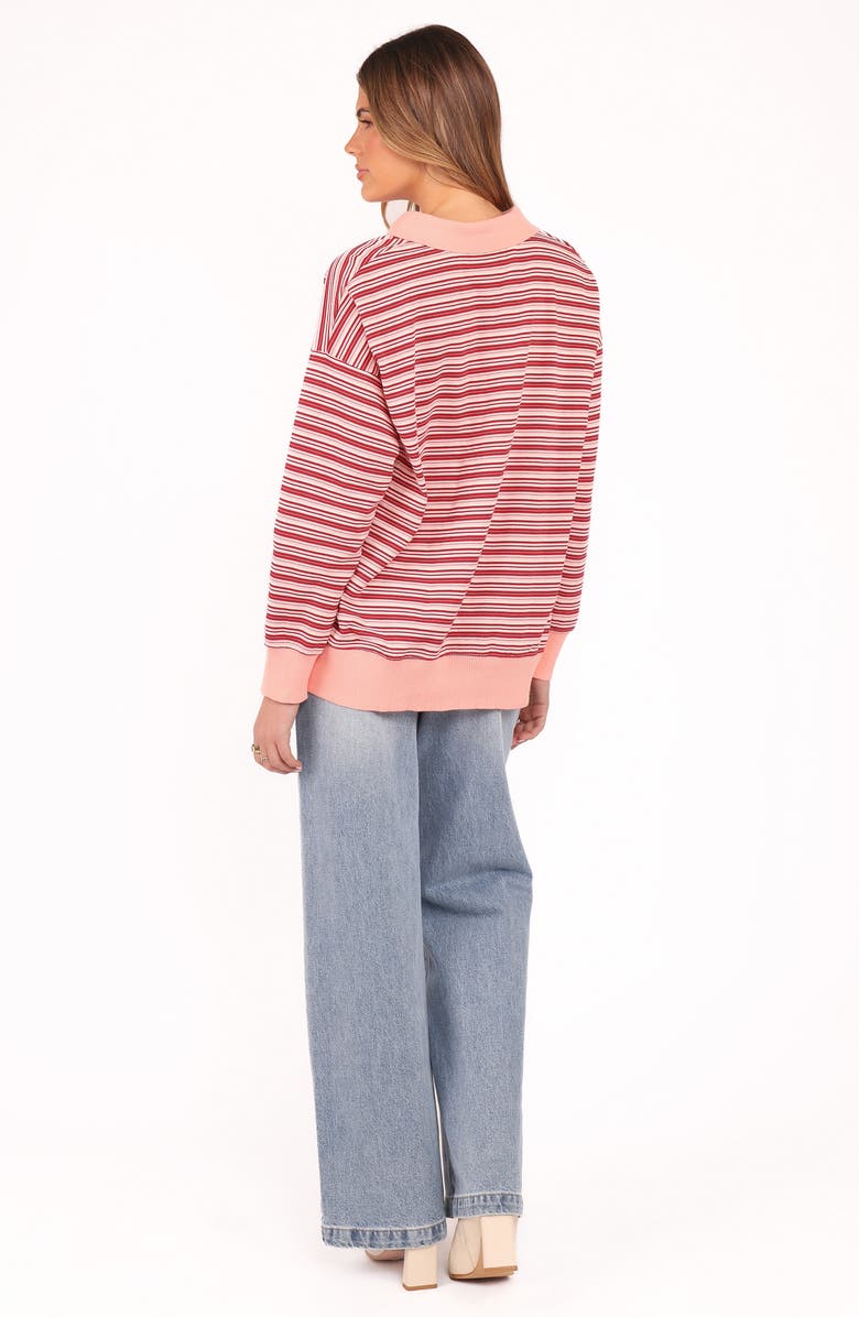 Petal & Pup Beau Stripe Long Sleeve Polo, Alternate, color, Pink Stripe