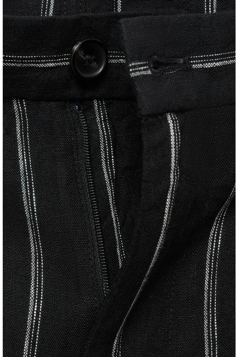 Stripe Linen Bermuda Shorts, Alternate, color, CHARCOAL
