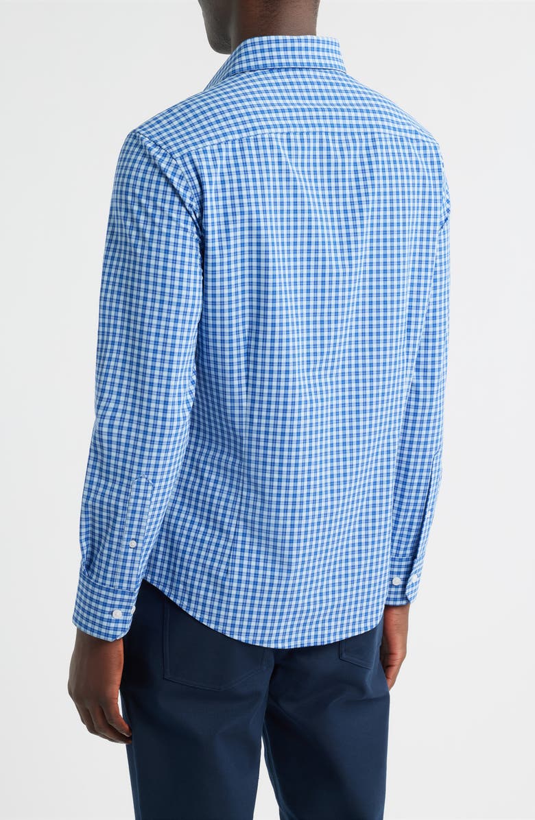 Mizzen+Main Leeward No Tuck Trim Fit Plaid Performance Button-Up Shirt, Alternate, color, Cobalt Ben Plaid