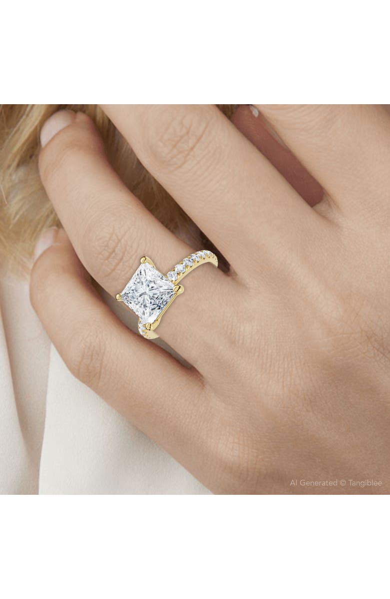 Bliss Diamond Certified 2 1/3Ct Princess Cut Diamond Engagement Ring 14k Gold or Pt Lab Grown, Alternate, color,