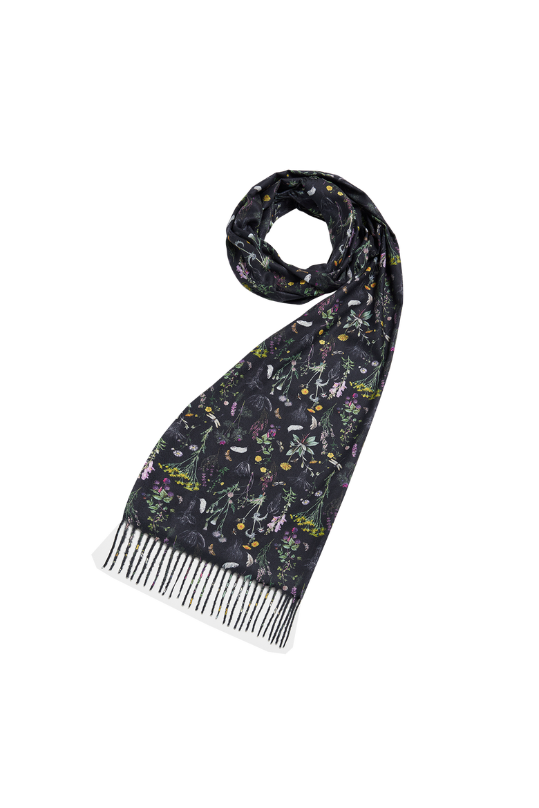 Wilderness Black Tassel Scarf, Main, color, Black