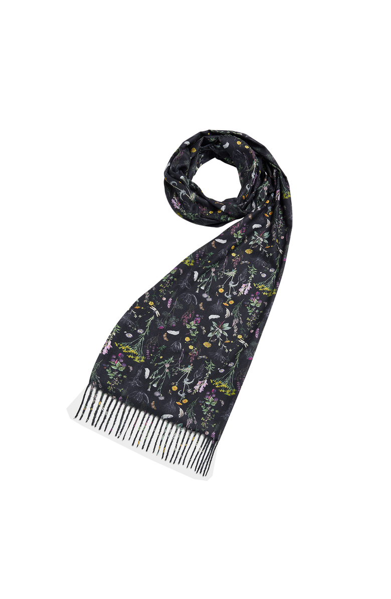 Fable England Wilderness Black Tassel Scarf, Main, color, Black