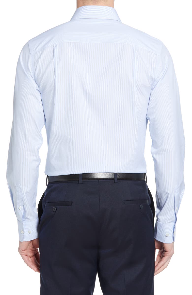 David Donahue Luxury Non-Iron Trim Fit Stripe Dress Shirt, Alternate, color,