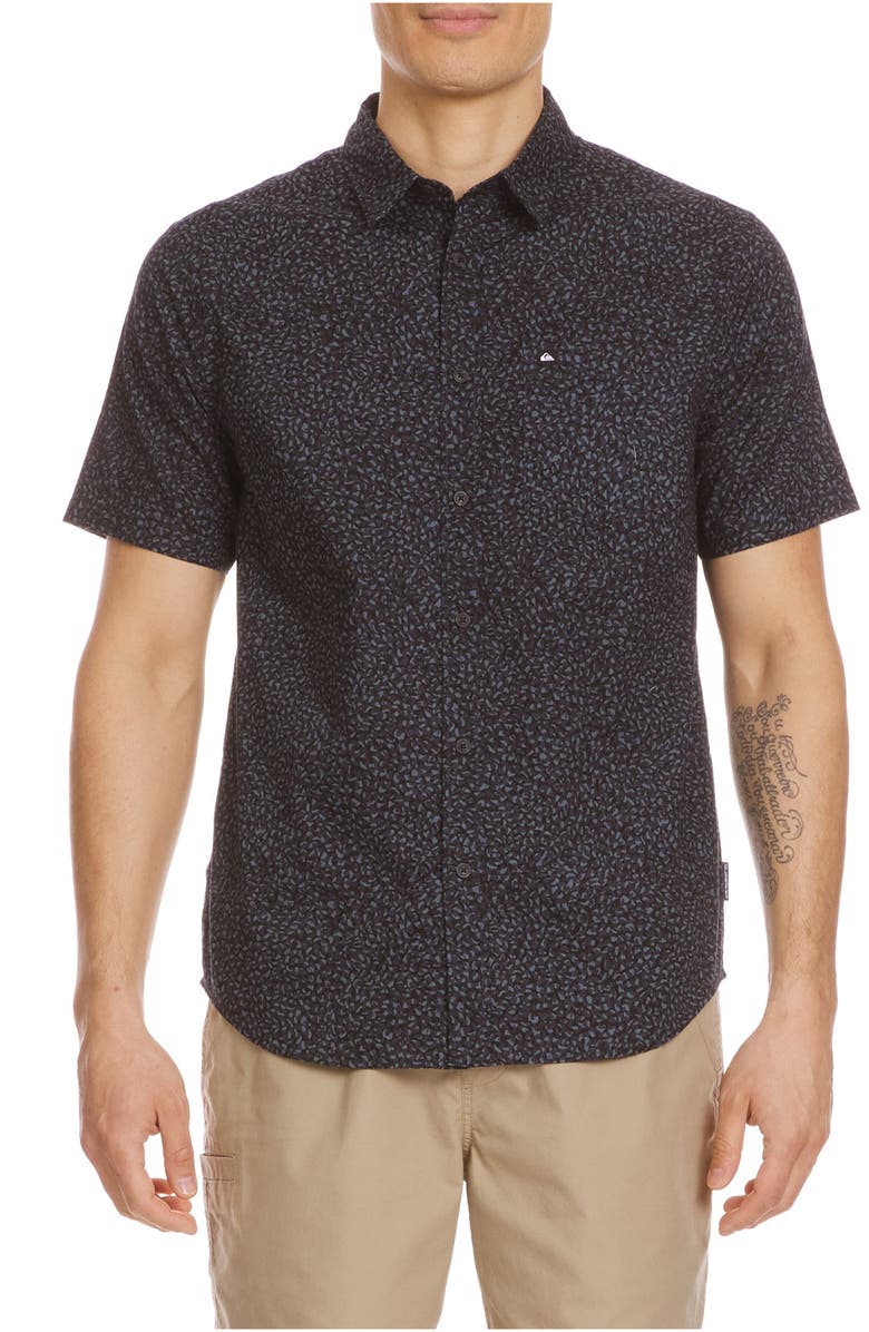 Quiksilver Ritz Short Sleeve Button-Up Shirt, Main, color, Eclipse