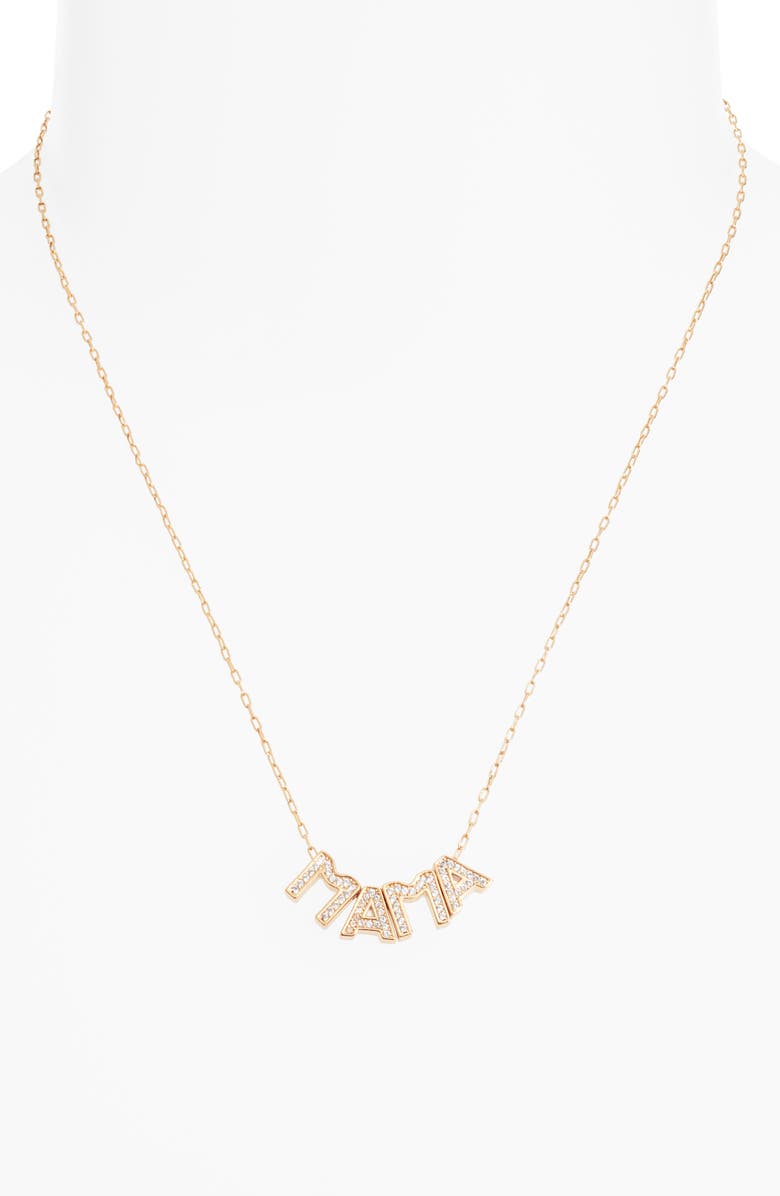Nordstrom Mama Initial Pendant Necklace, Alternate, color, Clear- Gold