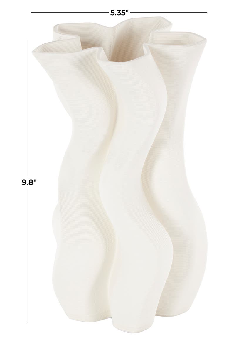Fluted Ceramic Vase, Alternate, color, WHITE