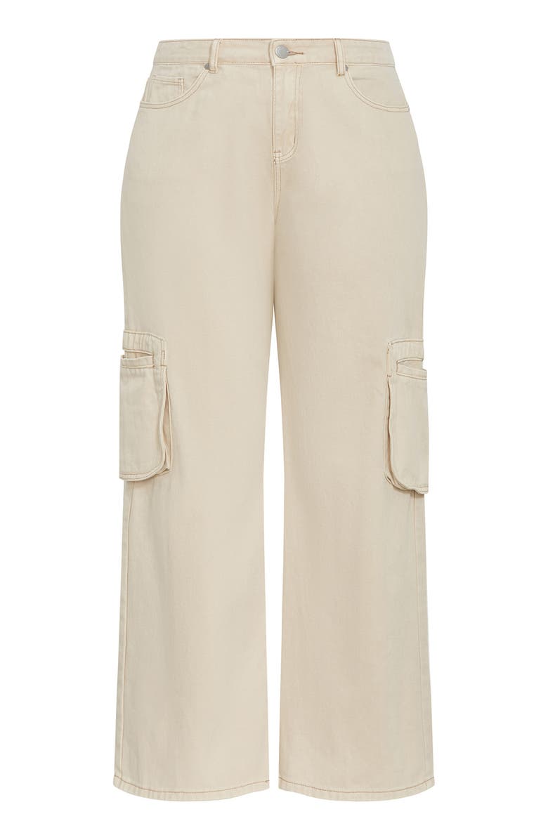 City Chic Clarence Cargo Pants, Alternate, color, Ecru