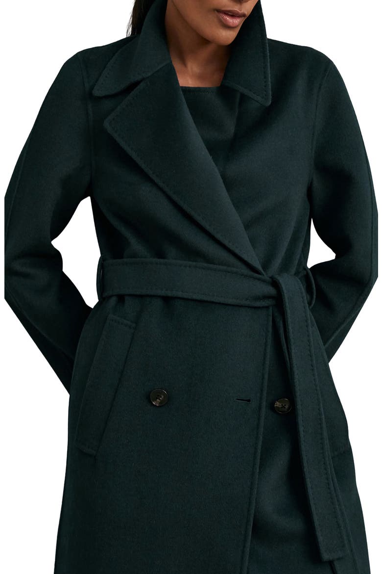 Rene Wool Blend Double Breasted Coat, Alternate, color, GREEN