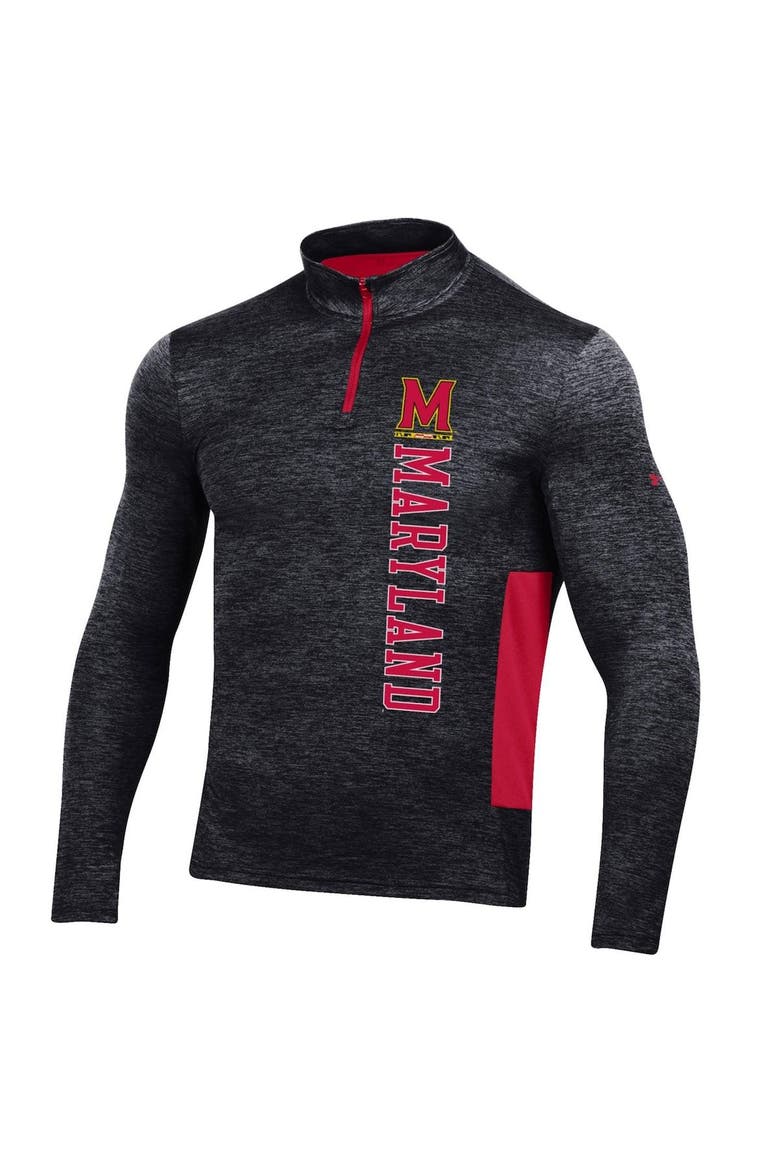 Men's Under Armour Black Maryland Terrapins Gameday Twist Quarter-Zip Top, Alternate, color, Black