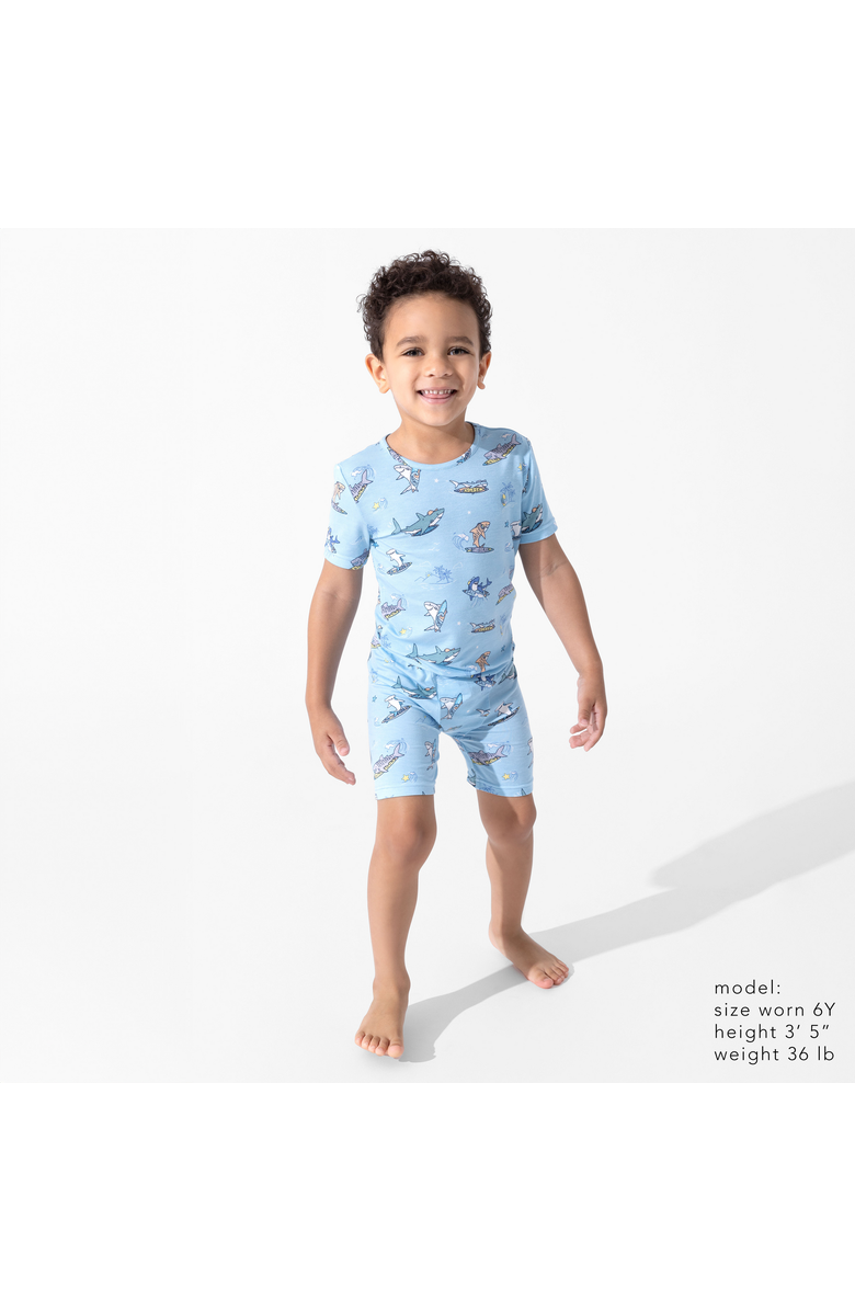 Bellabu Bear Shark School Kids 2-Piece Short Sleeve & Shorts Pajama Set, Alternate, color, Shark School