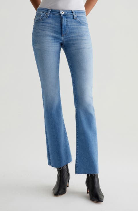 Angel Raw Hem Low Rise Bootcut Jeans