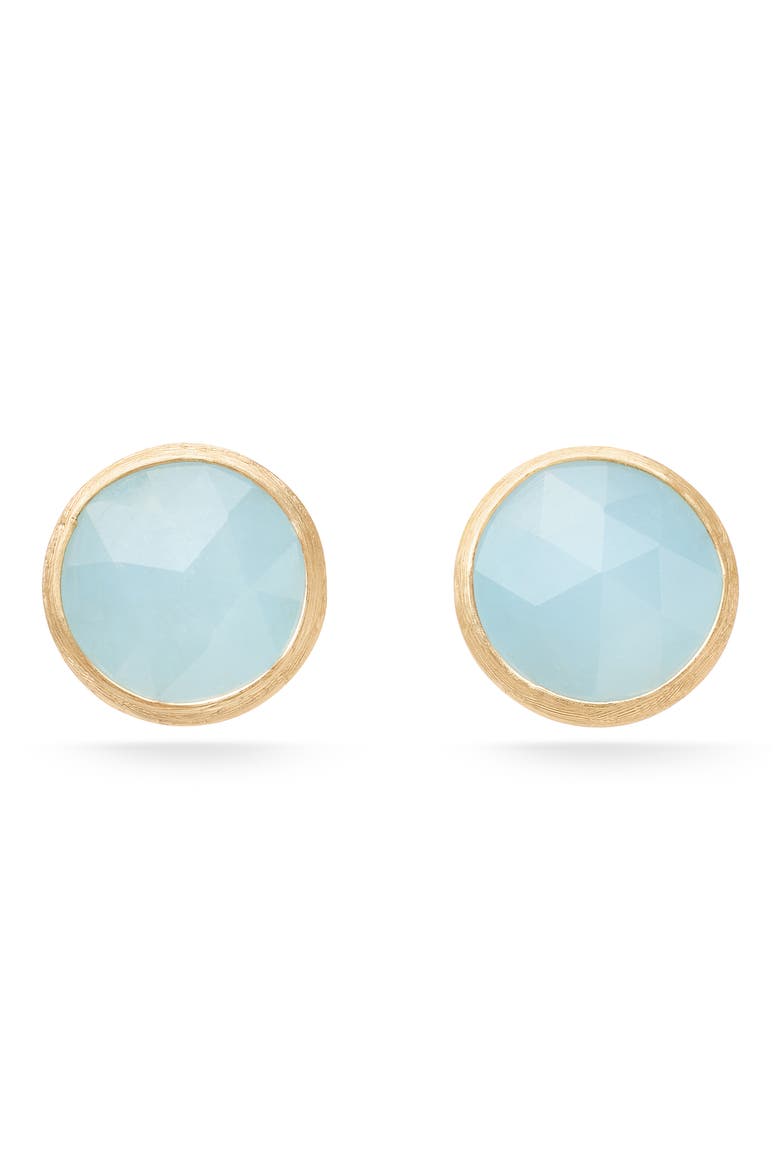 Jaipur 18k Gold Aquamarine Stud Earrings, Main, color, YELLOW GOLD/ AQUAMARINE