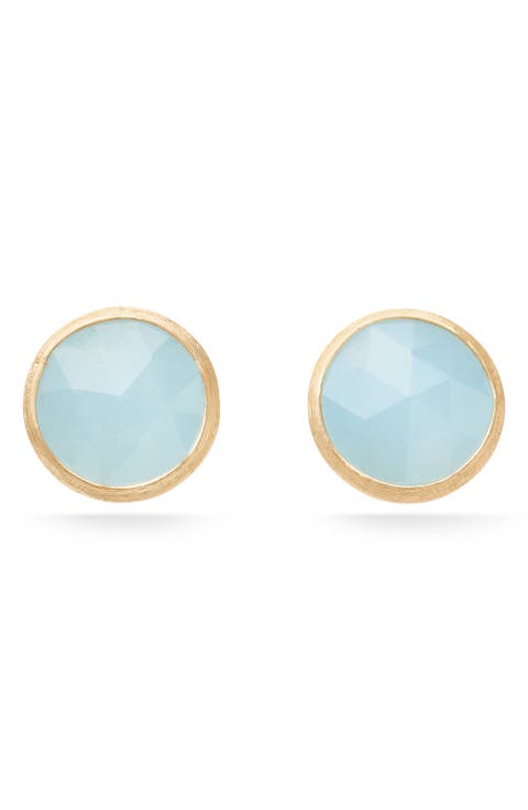 Jaipur 18k Gold Aquamarine Stud Earrings