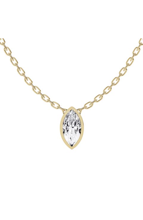 18K Gold Lab-Created Diamond Pendant Necklace (Nordstrom Exclusive)