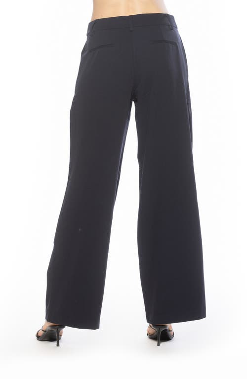 Alexia Admor Quinn Pleated Wide Leg Pants In Blue