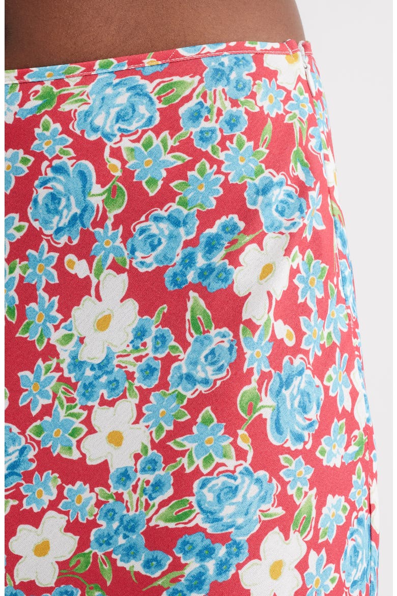 Floral Midi Skirt, Alternate, color, RED MULTI