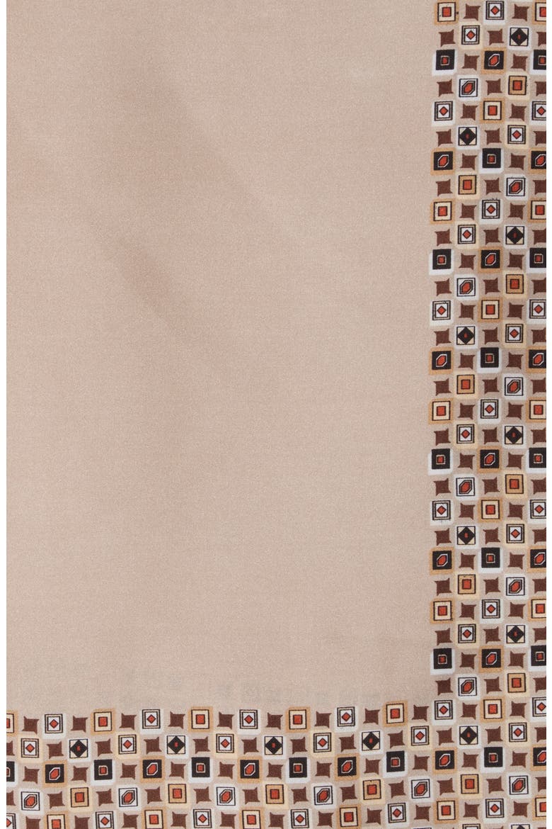 Geo Border Square Scarf, Alternate, color, CREAM