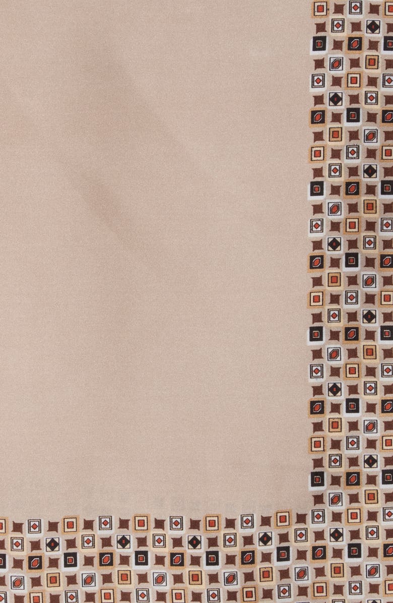 ELLIAN Geo Border Square Scarf, Alternate, color, Cream