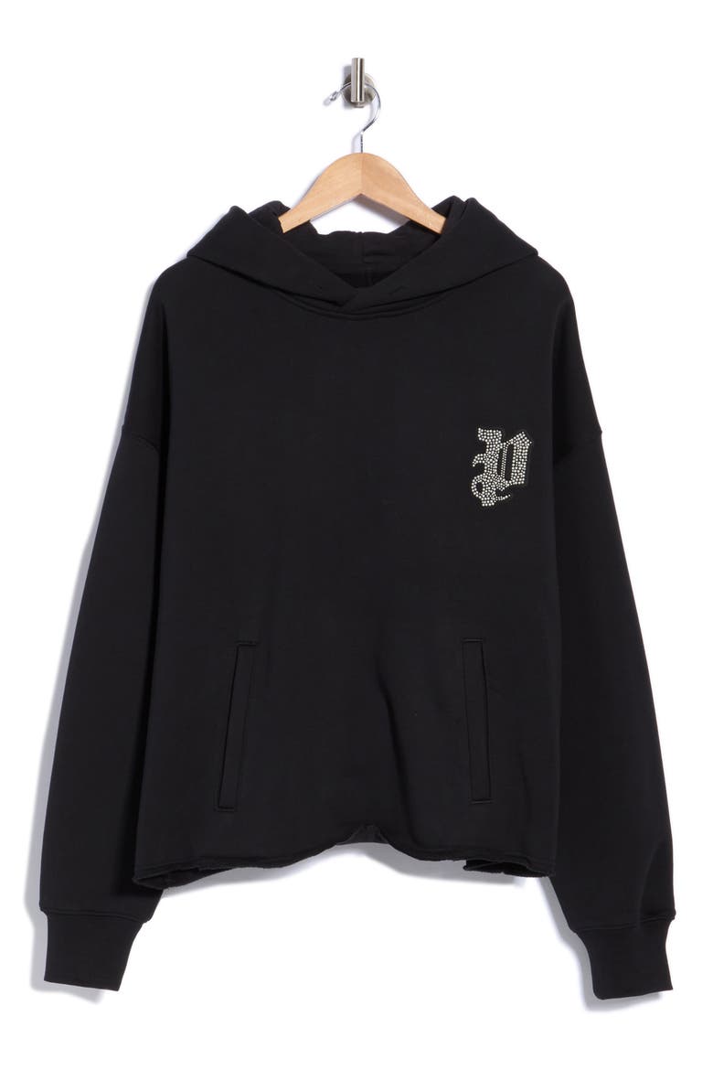 Oversize Heavyweight Cotton Fleece Hoodie, Alternate, color, BLACK
