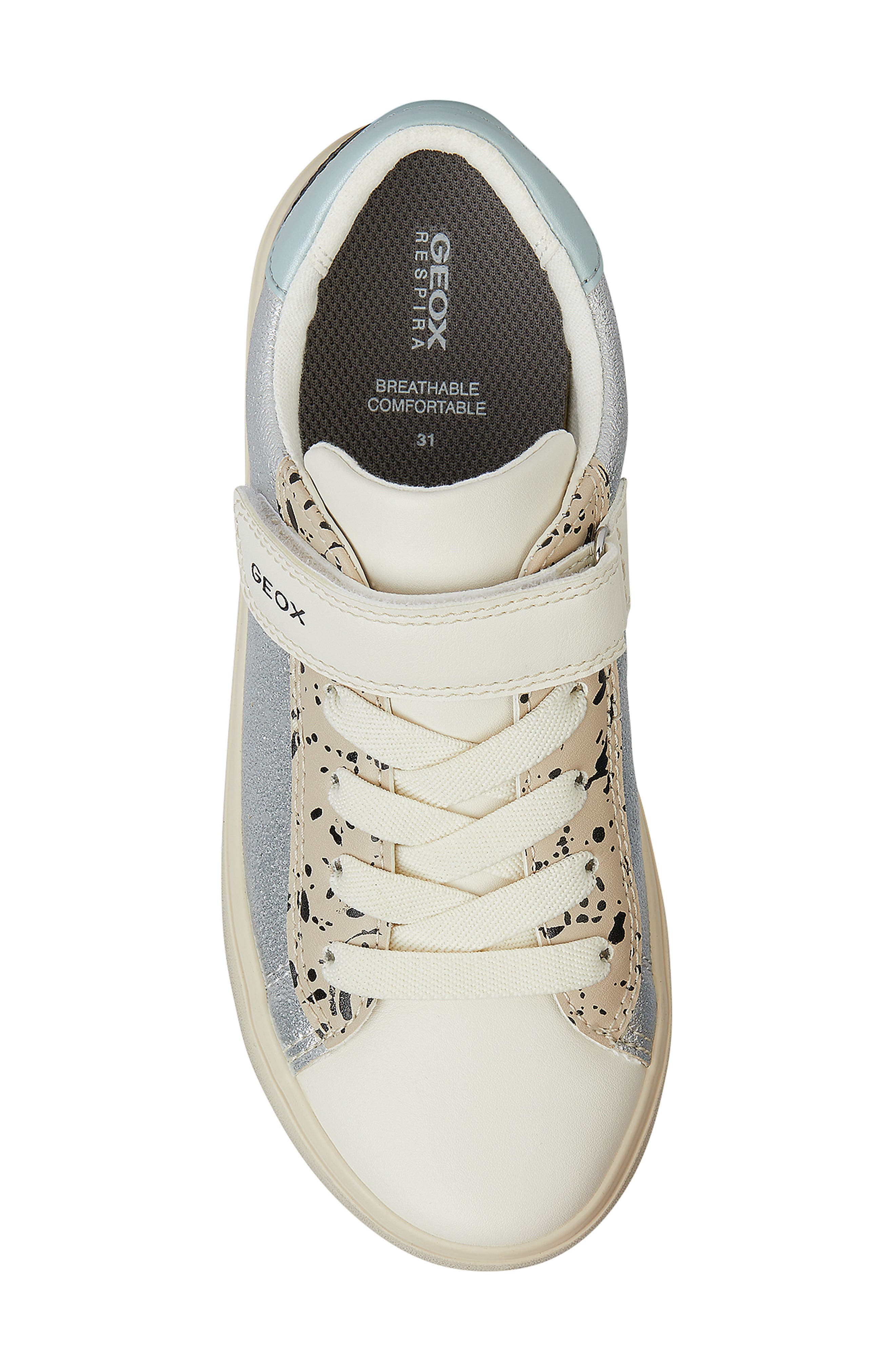 Geox Kids' Gisli Sneaker, Alternate, color, Silver/ Ivory