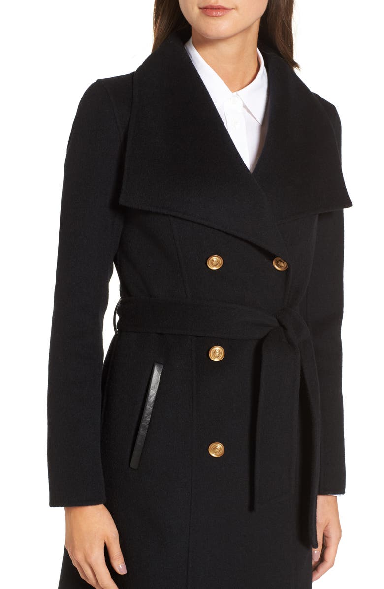 Mackage Norah-N Double Breasted Wool Blend Long Military Coat, Alternate, color, 