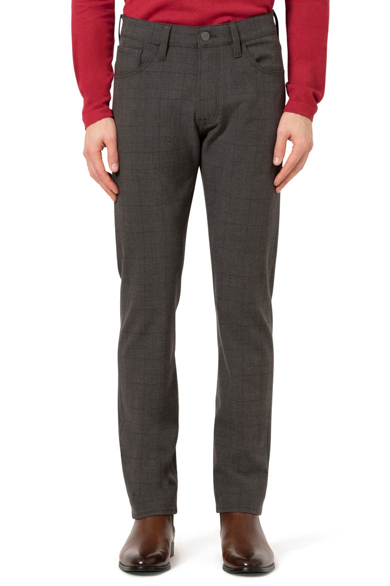 Courage Straight Leg Stretch Five-Pocket Pants, Main, color, BROWN ELITE CHECK
