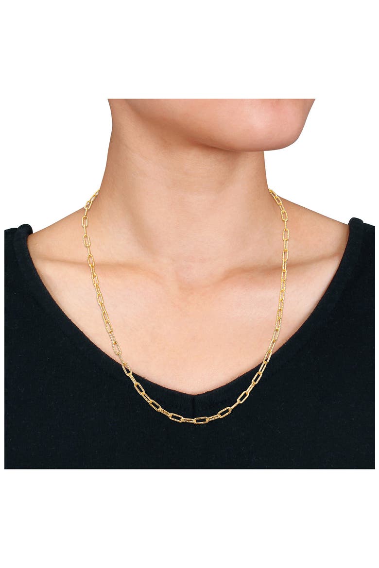 Paper Clip Chain Necklace, Alternate, color, GOLD