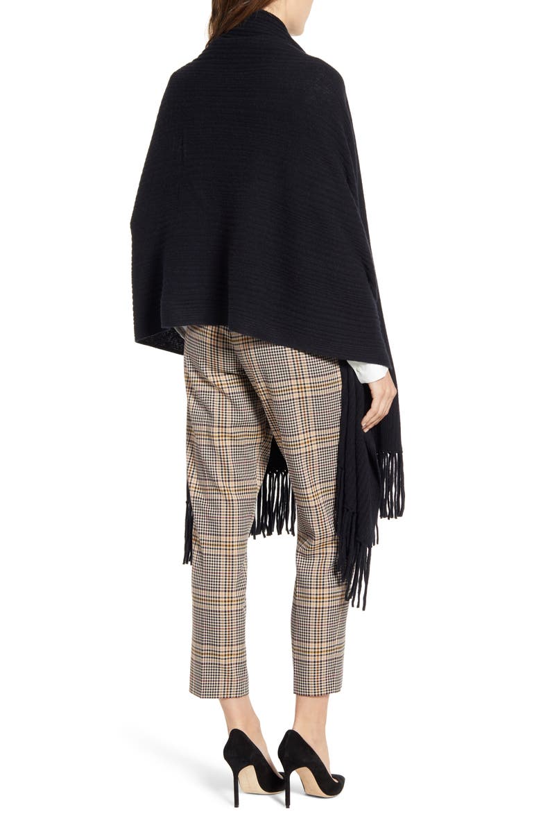Halogen<sup>®</sup> Rib Cashmere Fringe Wrap, Alternate, color,