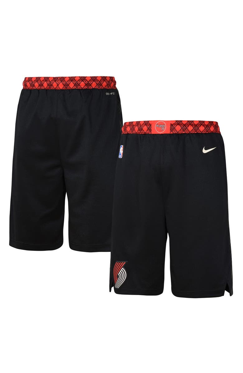 Nike Youth Nike Black Portland Trail Blazers 2023/24 City Edition Swingman Performance Shorts, Main, color, 