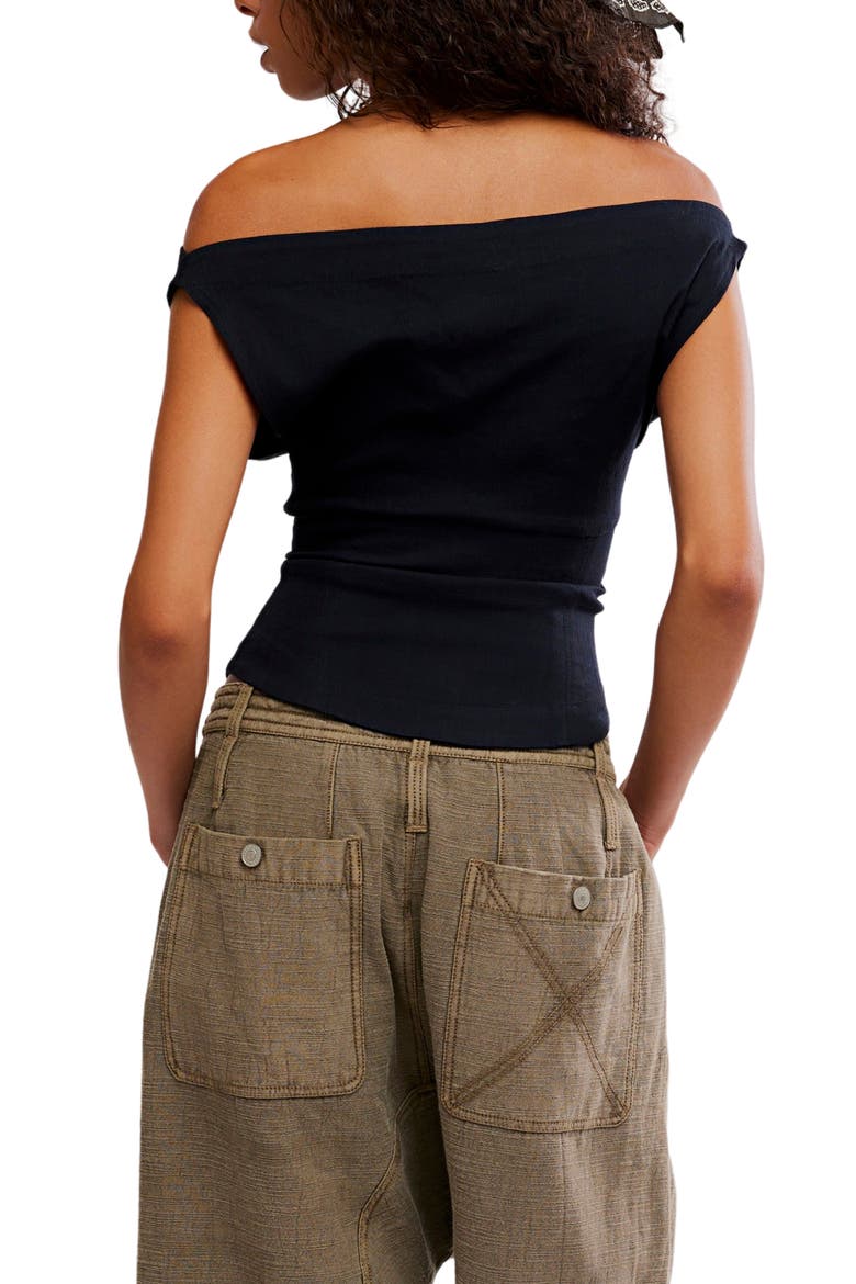 Harper Off the Shoulder Top, Alternate, color, BLACK