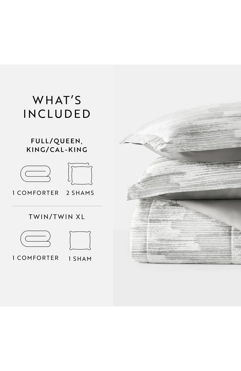 HOMESPUN Textured Stripe Reversible 3-Piece Comforter Set, Alternate, color, Gray