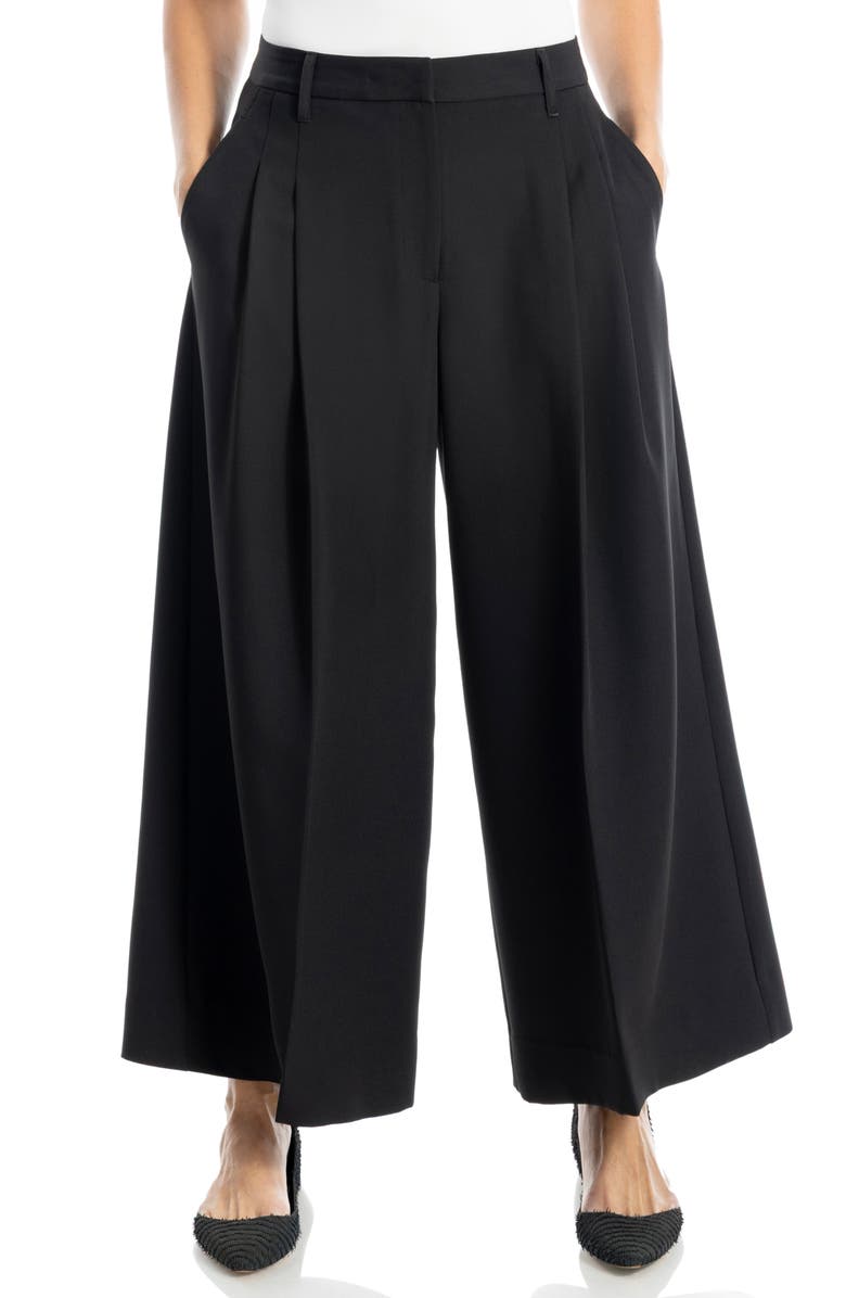 MAX STUDIO Pleated Culottes, Main, color, Black
