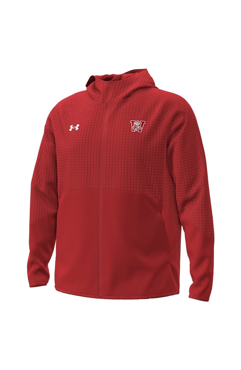 Under Armour Men's Under Armour  Red Wisconsin Badgers 1980 Throwback Unstoppable Fleece Full-Zip Jacket, Alternate, color, Red