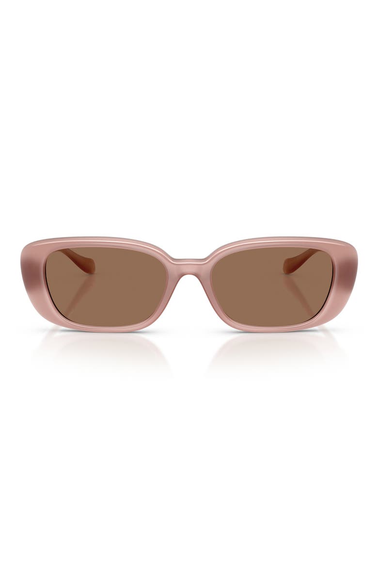 56mm Pillow Sunglasses, Main, color, OPAL PINK / DARK BROWN