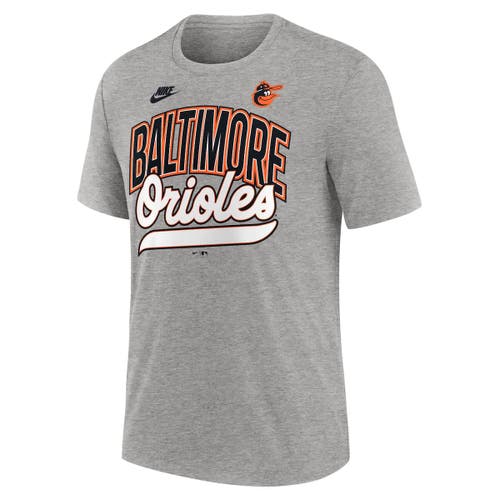 Nike Heather Gray Baltimore Orioles Cooperstown Collection Retro Tri-blend T-shirt