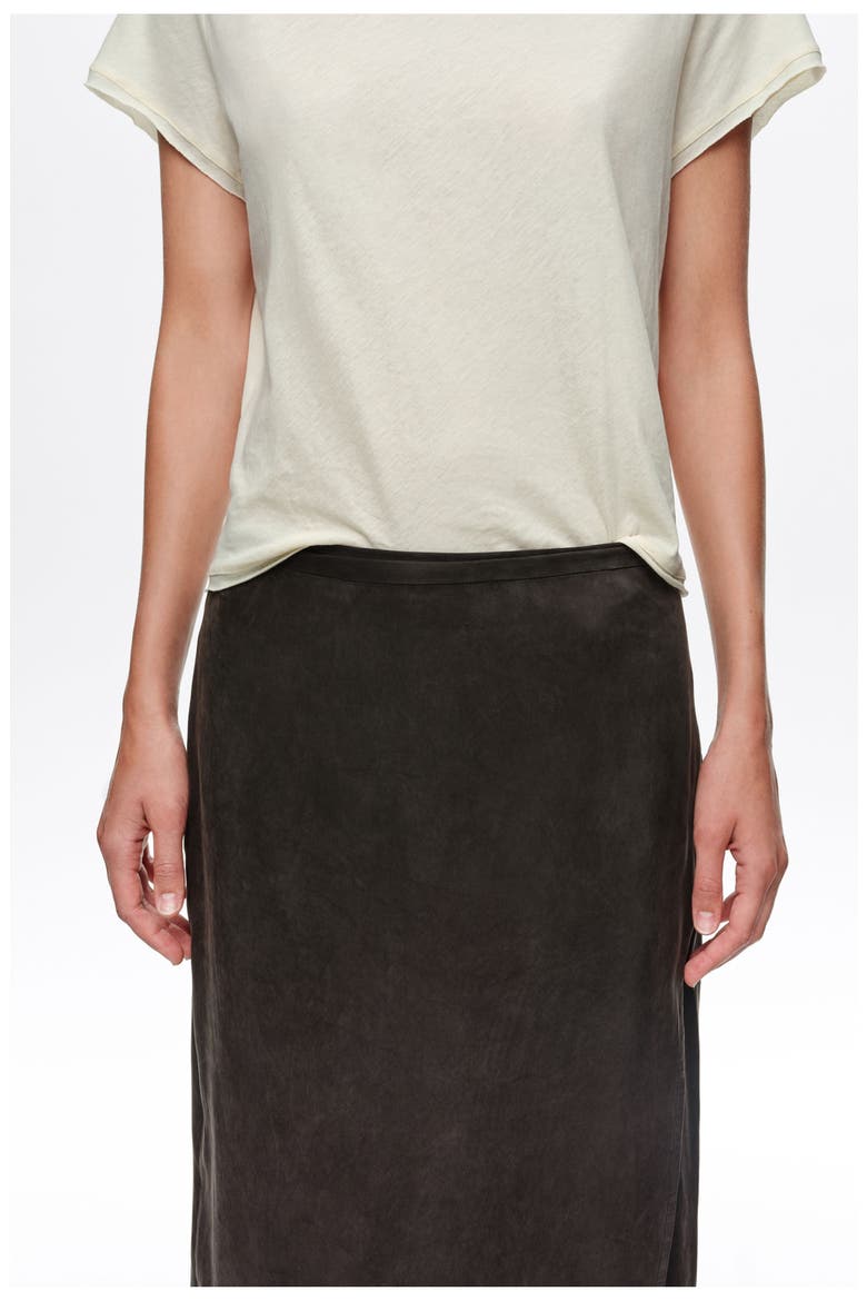 Lace Trim Wrap Midi Skirt, Alternate, color, WASHED BLACK