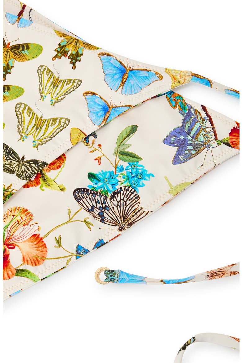 Thia Butterfly Print Side Tie Bikini Bottoms, Alternate, color, CREAM PRINT