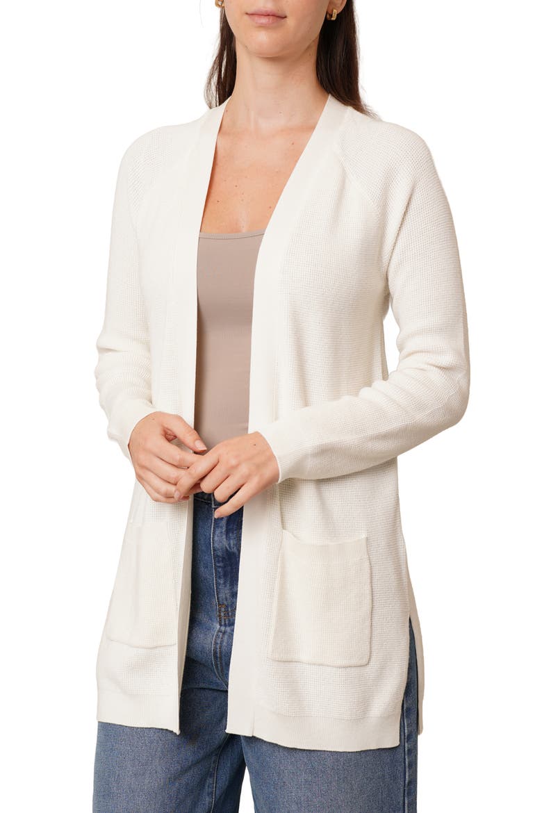 Open Front Pocket Cardigan, Main, color, COCONUT MILK